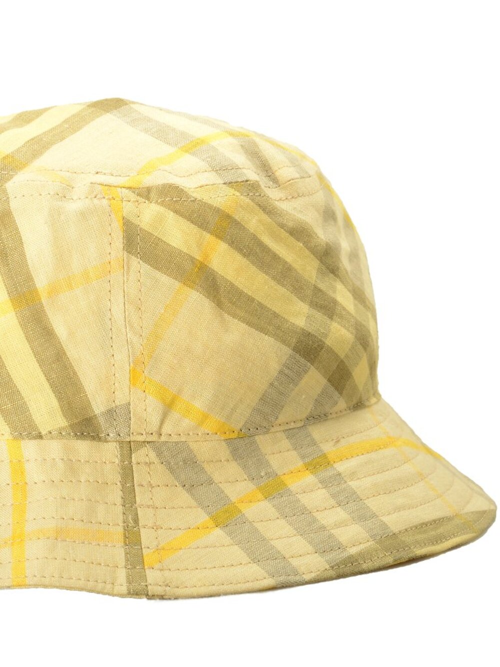 Burberry "Classic Bucket" 100% Linen Check Print Bucket Hat Size L - Picture 2 of 6